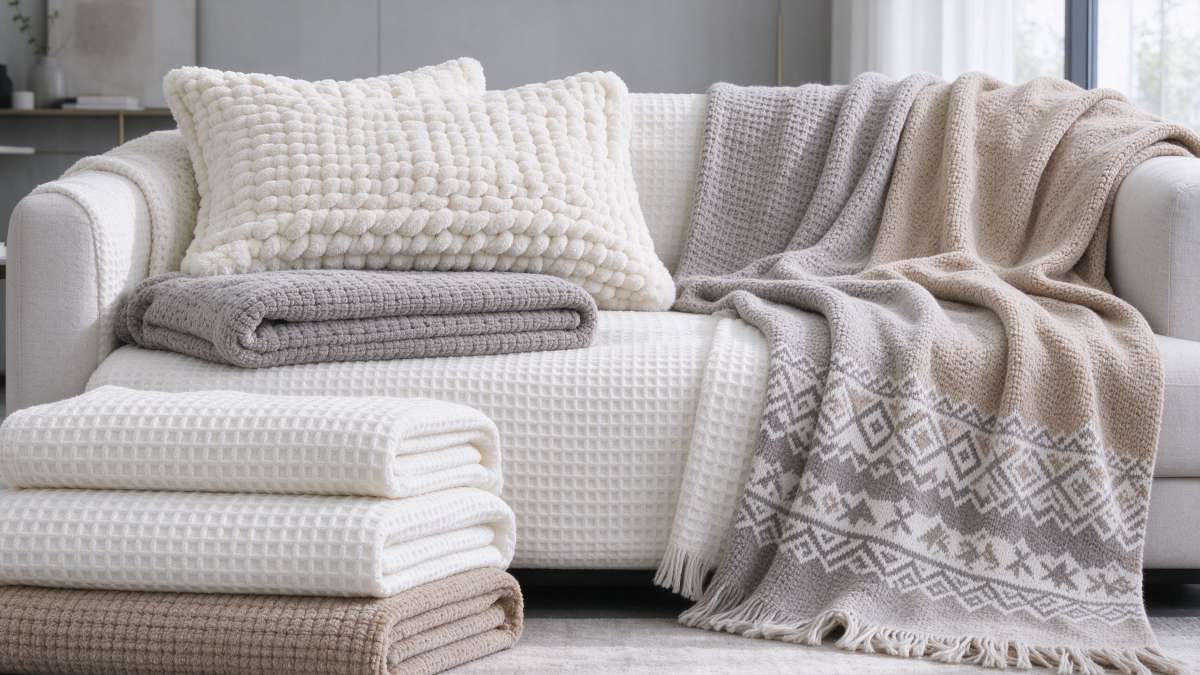 Chunky Knit Chenille Sofa Throw