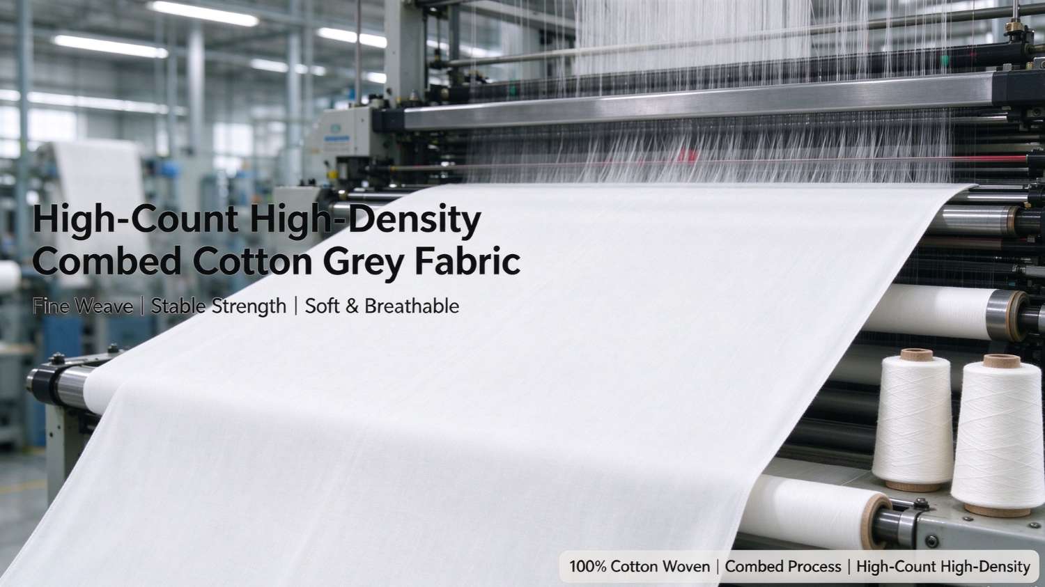 High-Density Combed Cotton Woven Greige Fabric